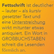 Text gestalten: Hervorhebungen