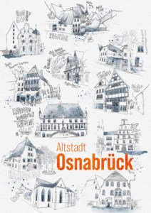 Kunstdruck Aquarell Kollage Altstadt Osnabrück