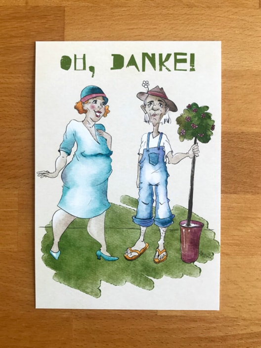 postkarte-danke Illustration Danke