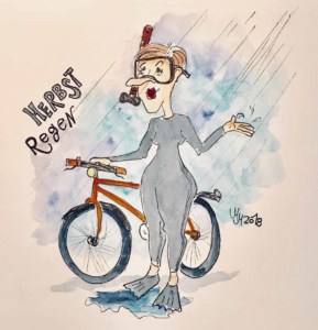 Selbstcartoon - Regenwetter