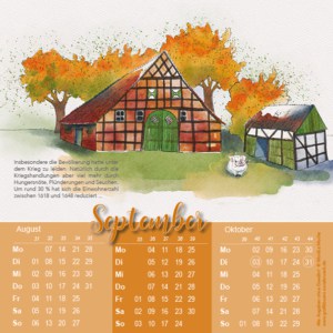 Kalendergestaltung Kalenderblatt, Motiv Fachwerkbauernhaus