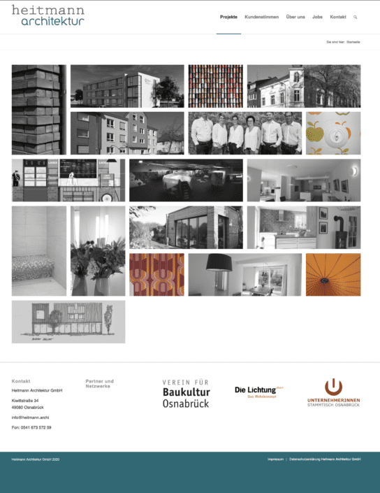 Gestaltung einerInternetseite für Heitmann Architektur